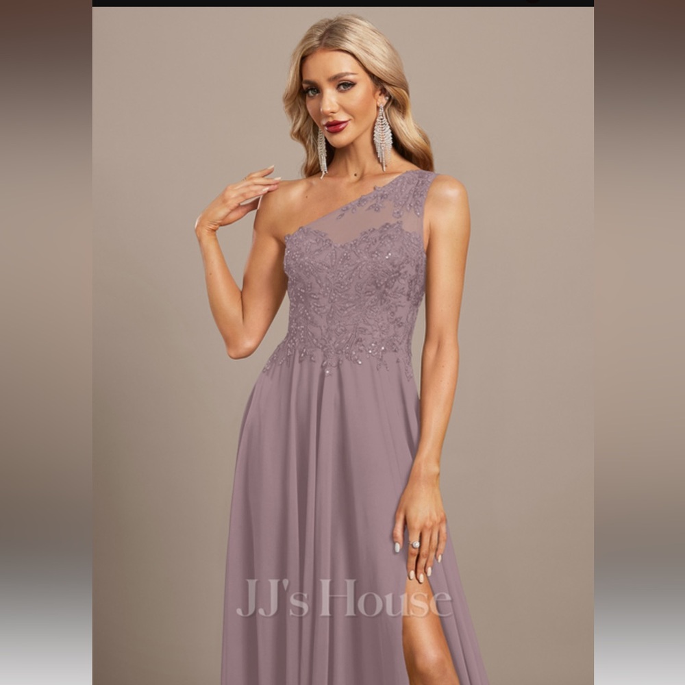 JJs House One-Shoulder Lavender Dress - Color Dusk